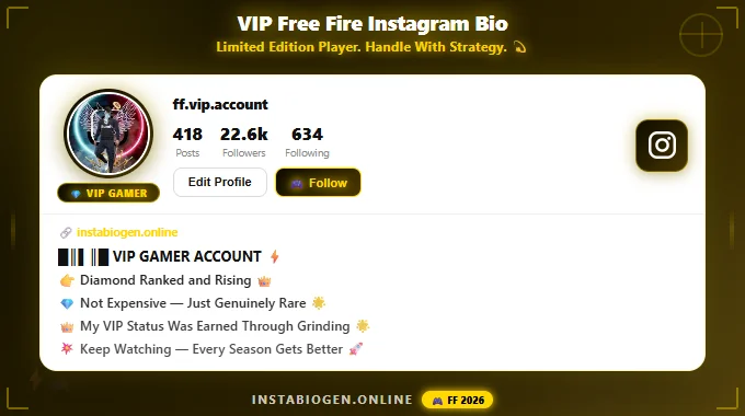 VIP Free Fire Instagram Bio